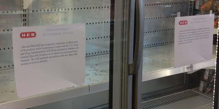 Empty freezer cases seen at an H-E-B store in Houston. (KTRK-TV)