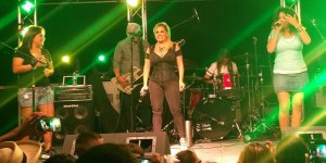 Shelly Lares, Stefani Montiel and Anjelique Alvarez perform "Cuatro Caminos" in Abilein on August 22, 2015. (Facebook photo)