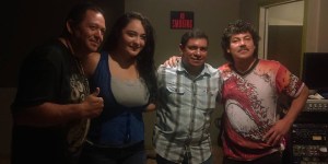 From left to right: Katie Lee Ledezma, Fruty Villareal and Klick Cardenas in the studio recording 'La Golondrina'. (Facebook photo)