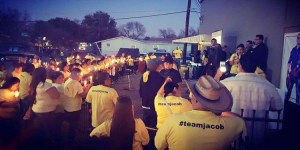 Tejano stars and fans attend a prayer vigil for Jacob Turner at Far West night club in San Antonio on Feb. 16. (Facebook