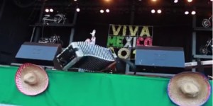 Sunny Sauceda's accordion flies off stage during performance. (Leticia Diaz | Facebook)